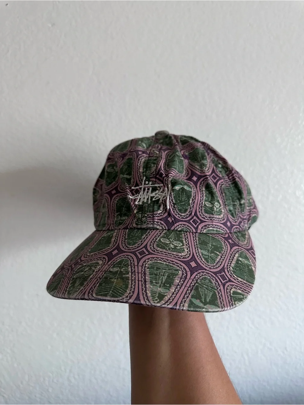 Stussy Mask Pattern Low Pro Cap Tribal Design Patterned Hat